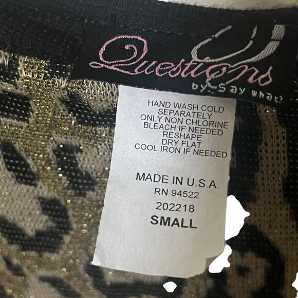 VINTAGE 80S BATWING LEOPARD PRINT OFF SHOULDER SWEATER TOP FLASHDANCE MOBWIFE S - Picture 9 of 11